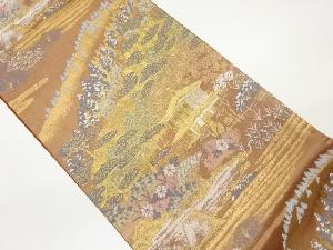 金閣寺風景模様織出し袋帯